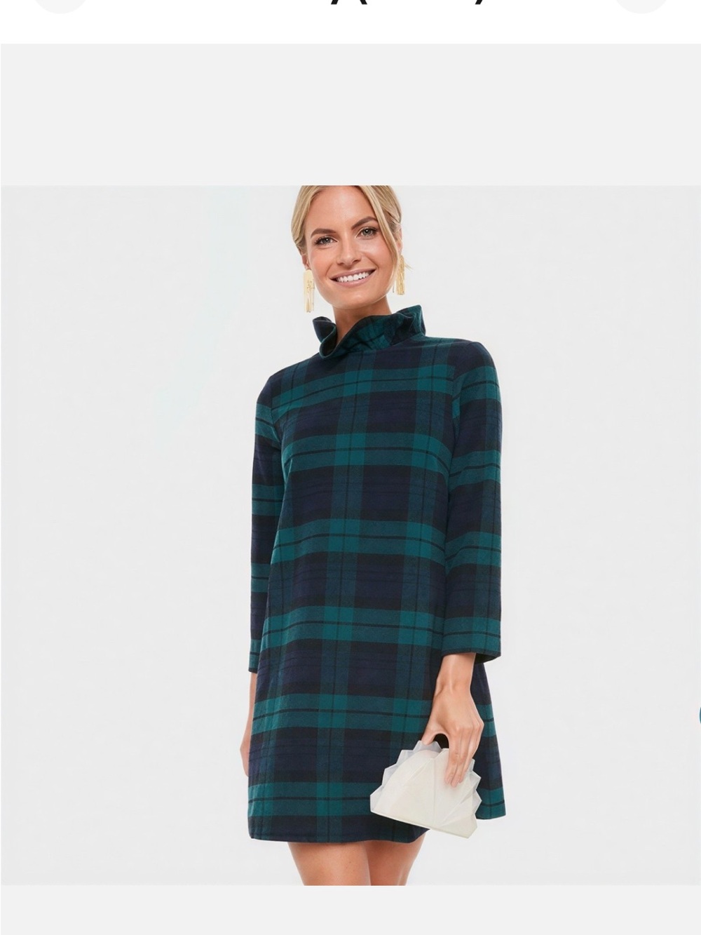 Tuckernuck Black & Dark Green Plaid Hooded Pea Coat
